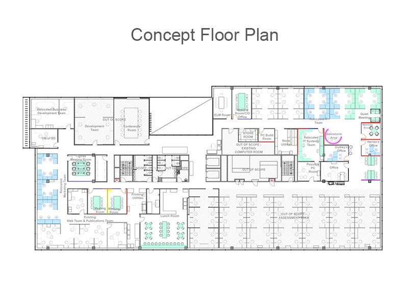 Example of Office Layout Concept Floor Plan