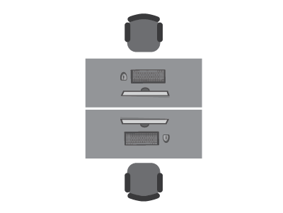 Office Desk configuration - 2 person bench style desk